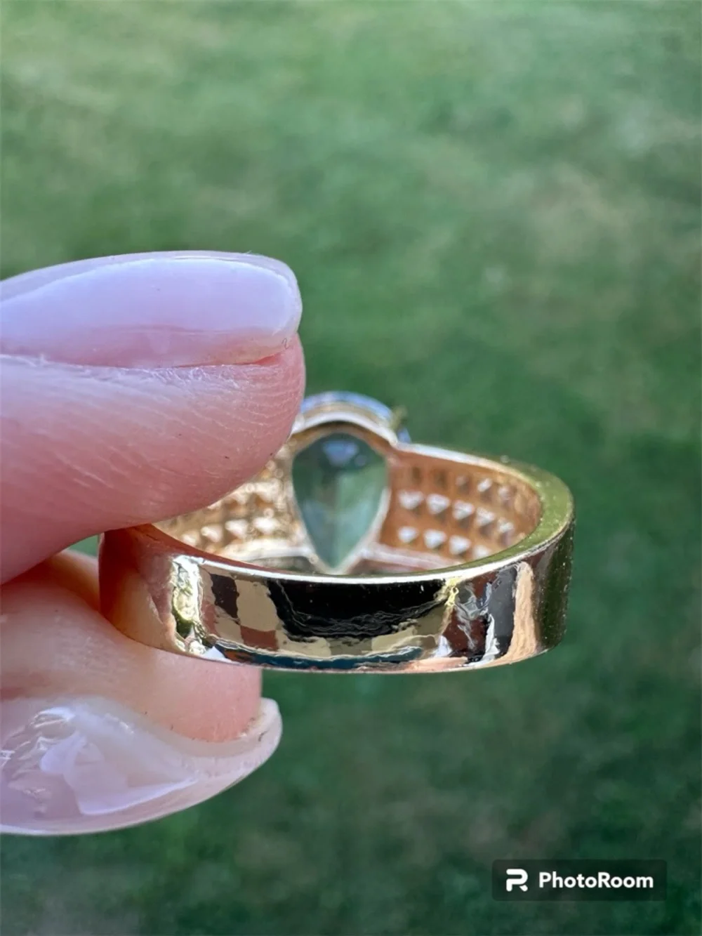 Silver Pear-Cut CZ Statement Ring